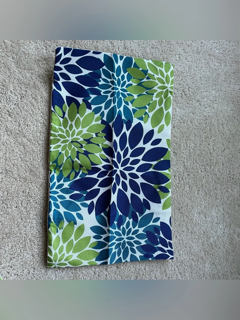 NEW Set of 2 Blue Green Flowers Pillow Covers (2) - 12”x20” - No Pillow Insert